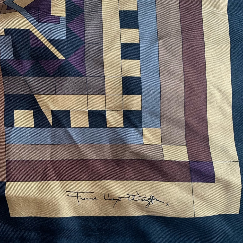 NYC MoMA Frank Lloyd Wright vintage silk scarf